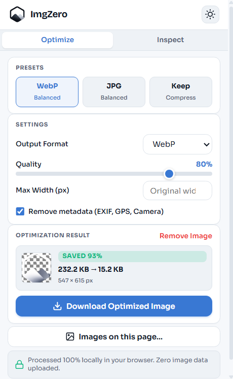 Extension Popup Presets and Settings UI